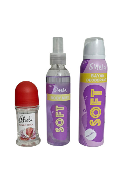 SHELA Soft 3'lü Set (Vücut Spreyi,Deodorant,Roll-On)