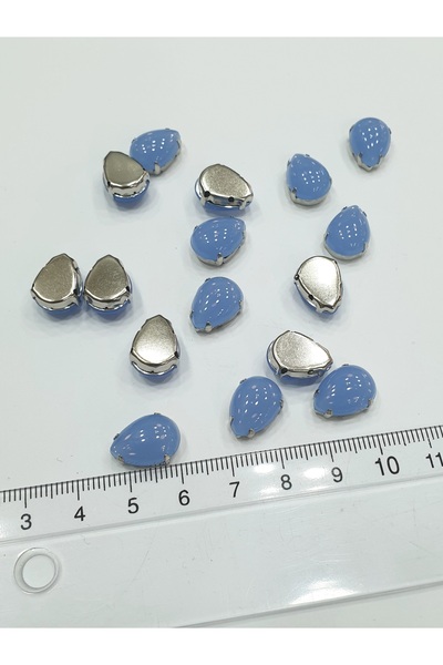 CRYSTALSHOP Matirani plavi kamen za kućište - 10*14 mm, 50 komada