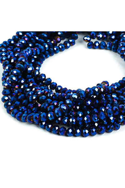 yfhobi 1 Dizi (67-70 Adet) - 8 mm Yassı Kristal Cam Boncuk Dizisi Kaplama Mav...