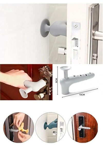 jetfast 1 buc. Opritor pentru mâner ușii din silicon de culoare gri