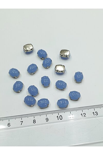 CRYSTALSHOP Matirani plavi kamen u kućištu - 8*10 mm ovalni (50 komada)