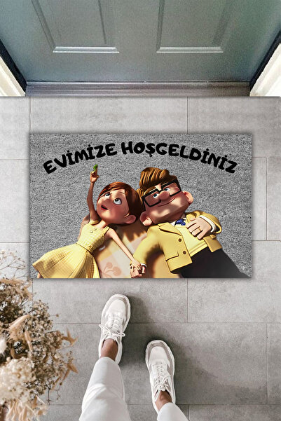 Dormot Home سجادة باب مطبوعة رقمية بقاعدة رمادية حديثة - سجادة باب أمامية لطي...