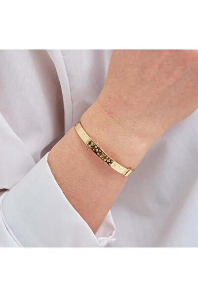 Dores Gold İtalyan Desenli Kelepçe 14 Ayar Altın