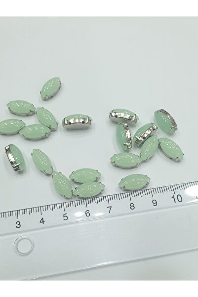 CRYSTALSHOP Παγωμένο Πράσινο Μεταφορικό - Πέτρα με θήκη 7*15 mm (50 Τεμάχια)