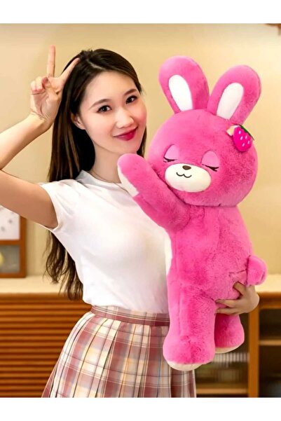 Dolly Çilek Tavşan Büyük Boy 65 cm Uyku Arkadaşı | Sevgiliye Hediyelik Sarılm...