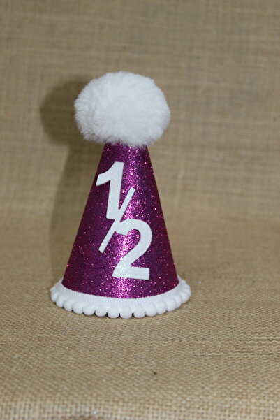 asöy Ljubičasti Sa šljokicama sjajni šešir sa belim pomponom - pola godine, 6...