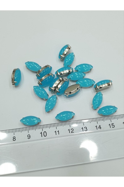 CRYSTALSHOP مكوك B أزرق 7*15 مم - حجري مع علبة (50 قطعة)