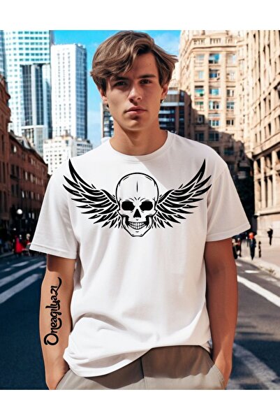 oneagılyazı Krilate lobanje Štampano Muško Oversize kroj T-shirt