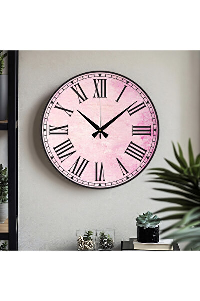 M&H Quality ساعة حائط مطبوعة بأرقام رومانية بالأشعة فوق البنفسجية آلية تدفق صامتة