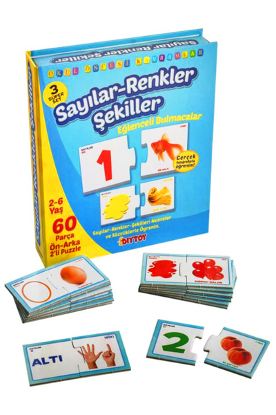 a v d a Diytoy Sayılar - Renkler - Şekiller 2-6 Yaş Eğlenceli Bulmacalar 60 P...