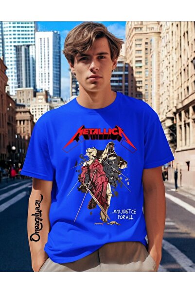 oneagılyazı Мъжка тениска с голям размер с щампа на Metallica