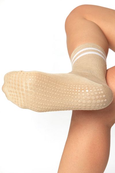 SAYSEZ Bamboo Women - Σετ 3 κάλτσες τένις με στάμπα σιλικόνης Pilates Yoga Fitness Ballet Dance Activity
