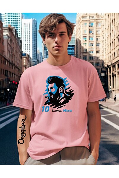 H&GHAMLEGİYİM Messi Printed Men's Oversize T-Shirt