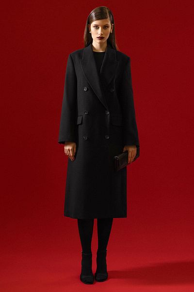Antioch Black Women's Double Breasted Long Coat