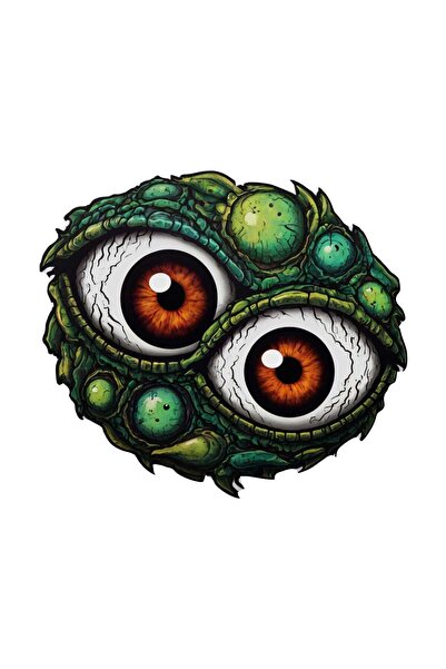 Altınuç Art Design 11x10 cm Canavar Gözleri Sticker Laptop Kask Araba Motor D...