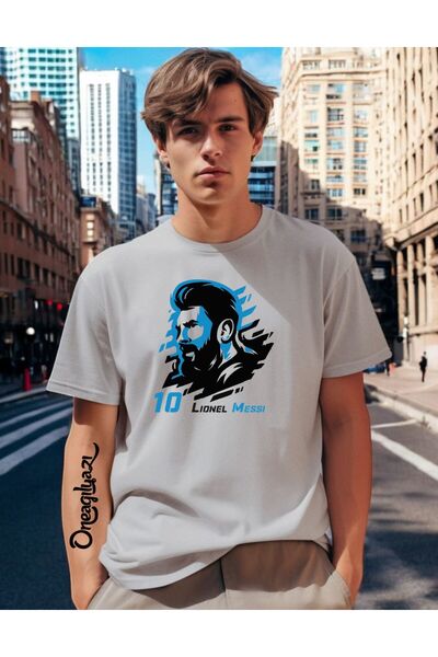 H&GHAMLEGİYİM Tricou oversize pentru bărbați cu imprimeu Messi