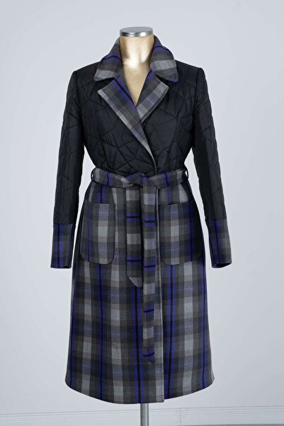 Zümrüt Kapitone Kaşe Kaban