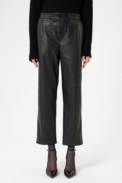 Antioch Women's Black Faux Leather Trousers