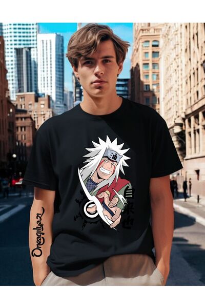 H&GHAMLEGİYİM Anime Printed Men's Oversize T-Shirt