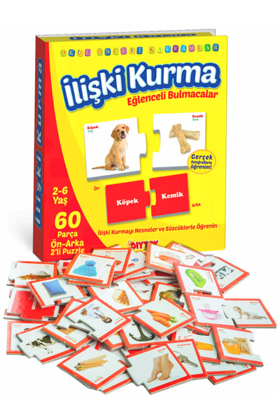 a v d a Diytoy Ilişki Kurma - Bağlantı Kurma Seti 2-6 Yaş Eğlenceli Bulmacalar Eşleştirme Zeka Kartları