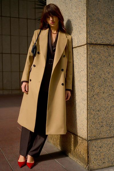 Antioch Camel Women's Double Breasted Long Coat