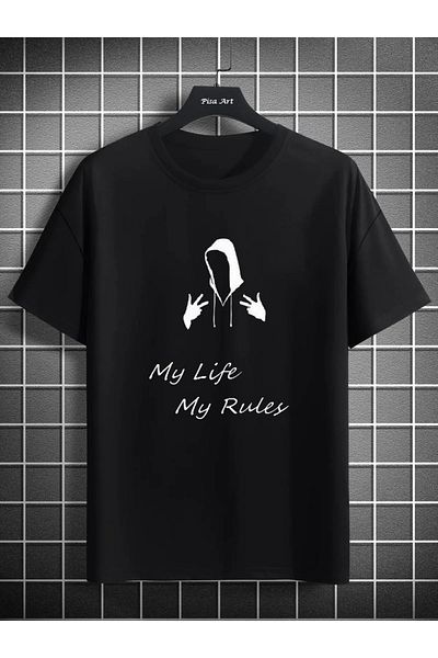 Pisa Art Μπλουζάκι My Life My Rules Τυπωμένο