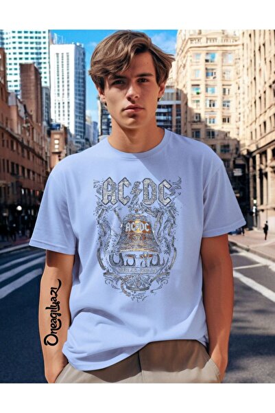 H&GHAMLEGİYİM Ac Dc Printed Men's Oversize T-Shirt