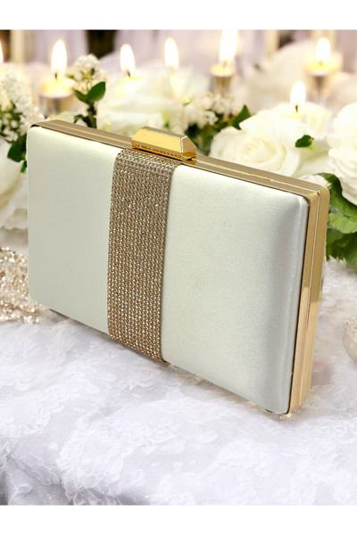 Generic Brand 2026 New Season Skin Color Satin Evening Dress Bag - Gold Stone...