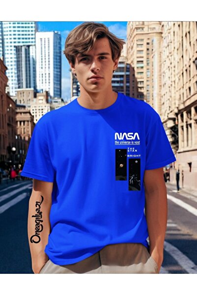 oneagılyazı Чоловіча футболка з принтом Nasa в стилі оверсайз