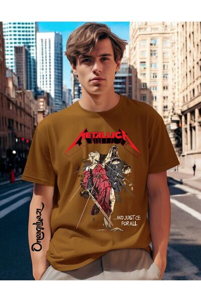 oneagılyazı Мъжка тениска с голям размер с щампа на Metallica
