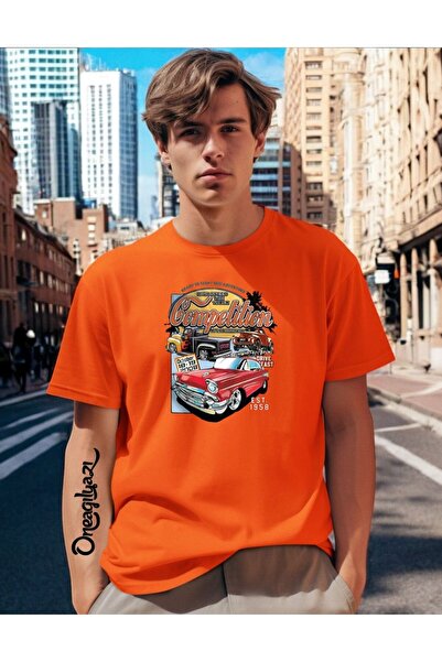 oneagılyazı Car Printed Men's Oversize T-Shirt