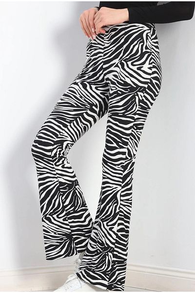 cacobutik Zebra Printed Spanish Leg Pants