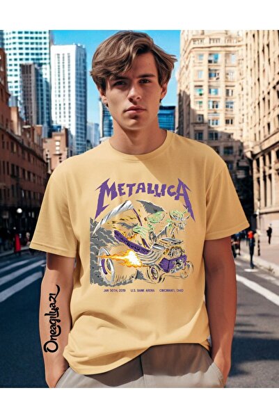 oneagılyazı Metallica Printed Men's Oversize T-Shirt