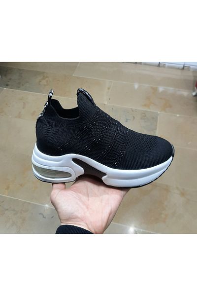 WHİTE LİNE Tricotaj ortopedice Airmax cu talpă Lycra pentru femei, pantofi sport cu detalii de piatră
