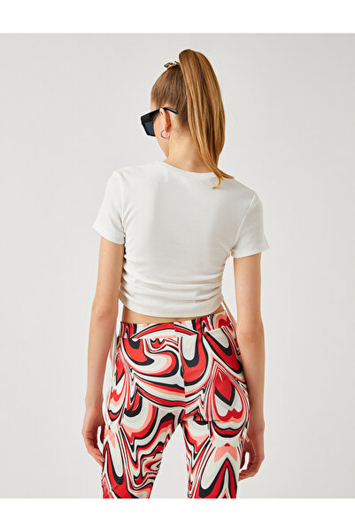 Koton Marszczony T-shirt z krótkim rękawem