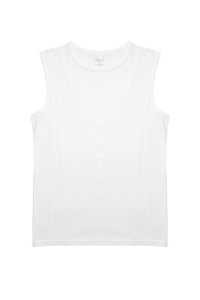 Kom Men's White Modal Cotton Lycra Basic 2-Piece Crew Neck Undershirt Kq.Onck.1K.M1.K5