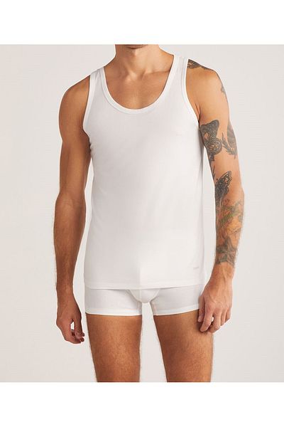 Kom Ανδρικό λευκό Modal Cotton Lycra Classic εσώρουχο 2 τεμαχίων KQ.OSCT.1K.M1.K6