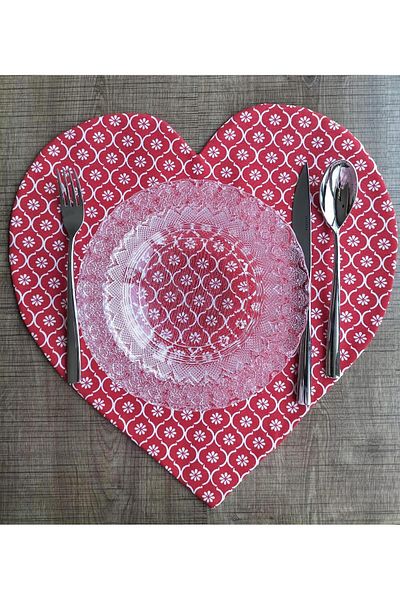 urzsmell Love Love Heart Patterned Double Layer Combed Duck Fabric Runner - 40*40 (1 Piece)