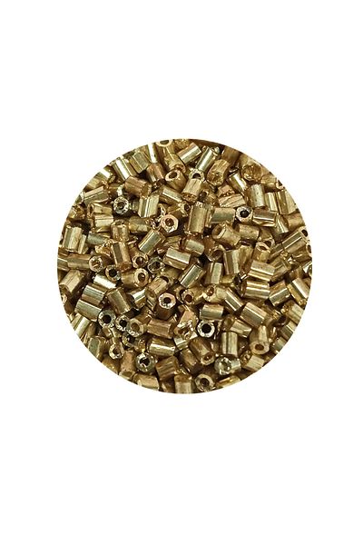 STUMBANNG Cut glass beads 2mm - 20 grams - gold -bnc308