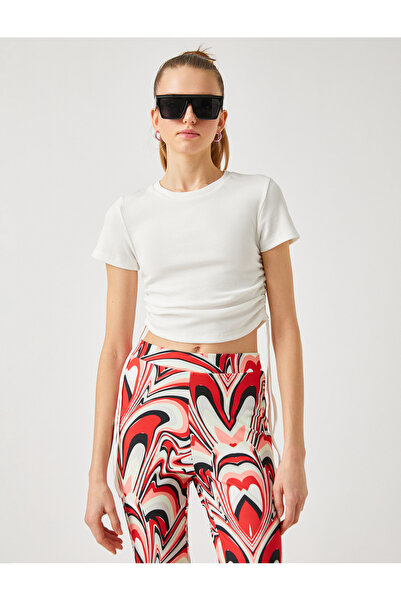 Koton Marszczony T-shirt z krótkim rękawem