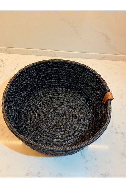SHLM TEKSTİL Beyzam Home Wicker Jute, Hand Woven Basket Bathroom and Kitchen Organizer Fruit Bowl