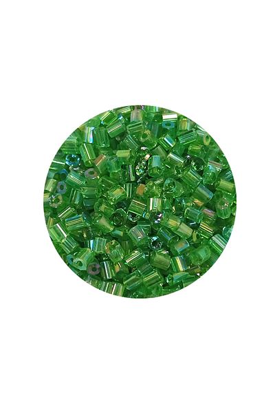 STUMBANNG Cut Glass Beads 2mm - 20 Grams - Transparent Green -Bnc307