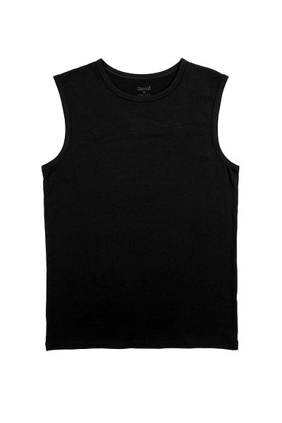 Kom Men's Black Modal Cotton Lycra Basic 2-Piece Crew Neck Undershirt Kq.Onck.1K.M1.K5
