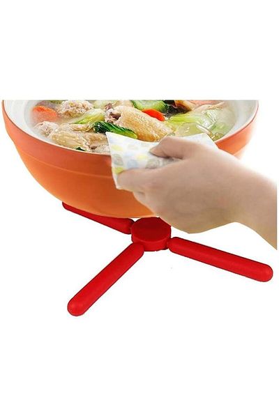 Hanedanev Collapsible Plastic Round Fireproof Trivet Steel Teapot Coaster