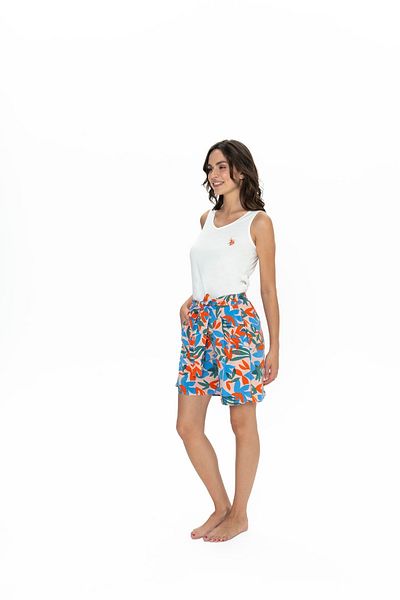 U.S. Polo Assn. Women, Licensed, Uspa, Viscose, (Ecru), Sleeveless, Shorts Set