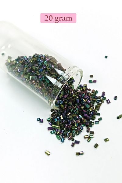 onixe 20 Grams Shiny Variegated Cut Glass Beads 2mm - Bnc304