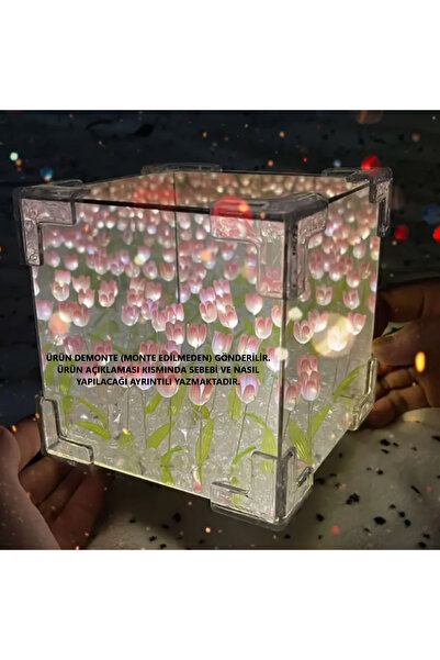 Neon Sonsuz Lale Gece Lambası Pembe