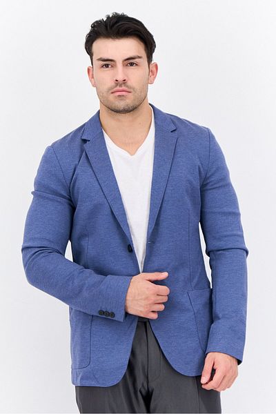 Hugo Boss Men Regular Fit Heather Semi-formal Blazer, Slate Blue