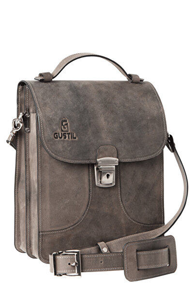 Gustil Hakiki Deri Postacı Çantası
