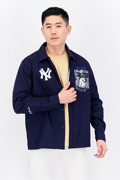 Champion Men Custom Fit Long Sleeve Outdoor Shirt, Navy